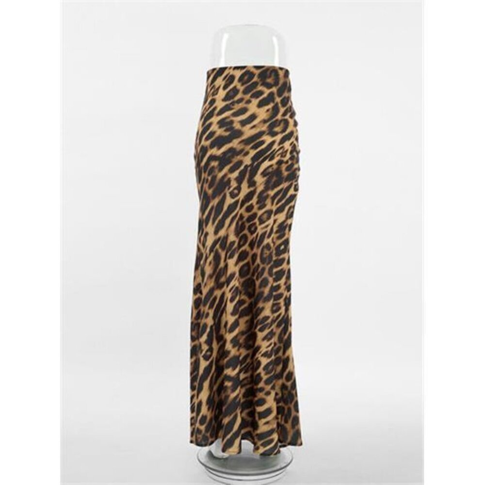 Leopard Print Bodycon Maxi Skirt - Picture 7 of 12